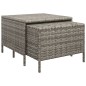 vidaXL Set de muebles de jardín 3 pzas y cojines ratán sintético gris
