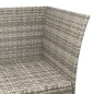vidaXL Set de muebles de jardín 3 pzas y cojines ratán sintético gris