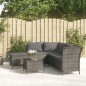 vidaXL Set de muebles de jardín 4 pzas y cojines ratán sintético gris vidaXL Set de muebles de jardín 4 pzas y cojines ratán sintético gris