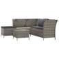vidaXL Set de muebles de jardín 4 pzas y cojines ratán sintético gris vidaXL Set de muebles de jardín 4 pzas y cojines ratán sintético gris
