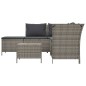 vidaXL Set de muebles de jardín 4 pzas y cojines ratán sintético gris vidaXL Set de muebles de jardín 4 pzas y cojines ratán sintético gris