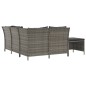 vidaXL Set de muebles de jardín 4 pzas y cojines ratán sintético gris vidaXL Set de muebles de jardín 4 pzas y cojines ratán sintético gris