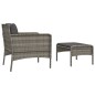 vidaXL Set de muebles de jardín 2 pzas cojines ratán sintético gris vidaXL Set de muebles de jardín 2 pzas cojines ratán sintético gris