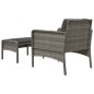 vidaXL Set de muebles de jardín 2 pzas cojines ratán sintético gris vidaXL Set de muebles de jardín 2 pzas cojines ratán sintético gris