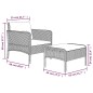vidaXL Set de muebles de jardín 2 pzas cojines ratán sintético gris vidaXL Set de muebles de jardín 2 pzas cojines ratán sintético gris