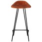 vidaXL Taburetes de barra de cocina 4 unidades cuero auténtico marrón vidaXL Taburetes de barra de cocina 4 unidades cuero auténtico marrón