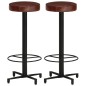 vidaXL Taburetes de barra de cocina 2 unidades cuero auténtico 76 cm vidaXL Taburetes de barra de cocina 2 unidades cuero auténtico 76 cm