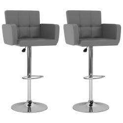 vidaXL Taburetes de cocina 2 unidades cuero sintético gris