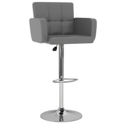 vidaXL Taburetes de cocina 2 unidades cuero sintético gris