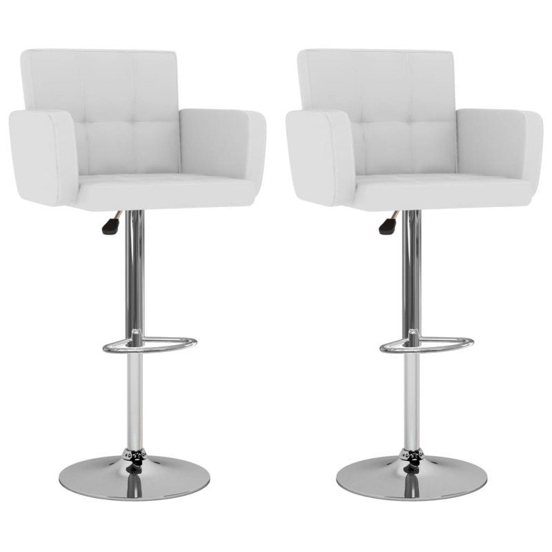 vidaXL Taburetes de cocina 2 unidades cuero sintético blanco vidaXL Taburetes de cocina 2 unidades cuero sintético blanco