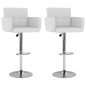 vidaXL Taburetes de cocina 2 unidades cuero sintético blanco vidaXL Taburetes de cocina 2 unidades cuero sintético blanco