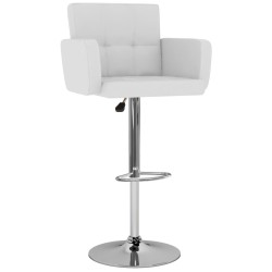 vidaXL Taburetes de cocina 2 unidades cuero sintético blanco
