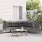 vidaXL Set de muebles de jardín 5 pzas y cojines ratán sintético gris vidaXL Set de muebles de jardín 5 pzas y cojines ratán sintético gris