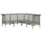 vidaXL Set de muebles de jardín 5 pzas y cojines ratán sintético gris vidaXL Set de muebles de jardín 5 pzas y cojines ratán sintético gris