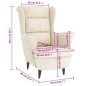 vidaXL Sillón de terciopelo blanco crema