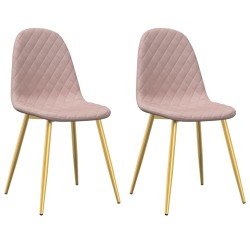 vidaXL Sillas de comedor 2 unidades terciopelo rosa