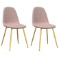 vidaXL Sillas de comedor 2 unidades terciopelo rosa vidaXL Sillas de comedor 2 unidades terciopelo rosa