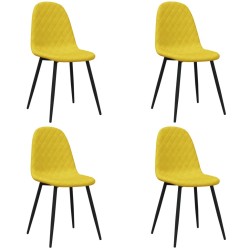 vidaXL Sillas de comedor 4 uds terciopelo amarillo mostaza