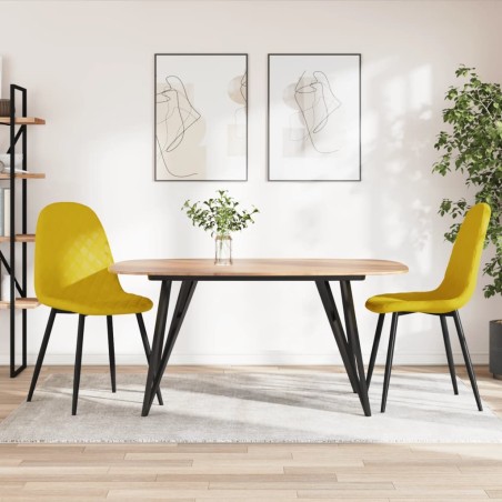 vidaXL Sillas de comedor 2 uds terciopelo amarillo mostaza