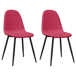 vidaXL Sillas de comedor 2 unidades terciopelo rojo tinto