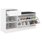 vidaXL Banco zapatero de madera contrachapada blanco 94,5x31x57 cm vidaXL Banco zapatero de madera contrachapada blanco 94,5x31x57 cm