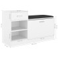 vidaXL Banco zapatero de madera contrachapada blanco 94,5x31x57 cm vidaXL Banco zapatero de madera contrachapada blanco 94,5x31x57 cm