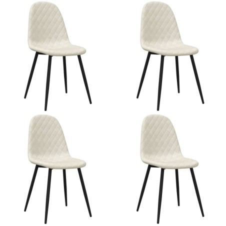 vidaXL Sillas de comedor 4 unidades terciopelo blanco crema
