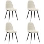 vidaXL Sillas de comedor 4 unidades terciopelo blanco crema
