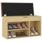 vidaXL Banco zapatero con cojín madera ingeniería sonoma 80x30x47 cm vidaXL Banco zapatero con cojín madera ingeniería sonoma 80x30x47 cm