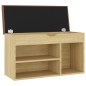 vidaXL Banco zapatero con cojín madera ingeniería sonoma 80x30x47 cm vidaXL Banco zapatero con cojín madera ingeniería sonoma 80x30x47 cm