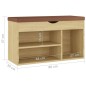vidaXL Banco zapatero con cojín madera ingeniería sonoma 80x30x47 cm vidaXL Banco zapatero con cojín madera ingeniería sonoma 80x30x47 cm