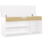 vidaXL Banco zapatero con cojín madera ingeniería blanco/roble sonoma vidaXL Banco zapatero con cojín madera ingeniería blanco/roble sonoma