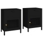 vidaXL Mesitas de noche 2 uds acero y vidrio negras 40x30x54,5 cm vidaXL Mesitas de noche 2 uds acero y vidrio negras 40x30x54,5 cm