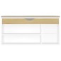 vidaXL Banco zapatero con cojín madera ingeniería blanco/roble sonoma vidaXL Banco zapatero con cojín madera ingeniería blanco/roble sonoma