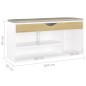 vidaXL Banco zapatero con cojín madera ingeniería blanco/roble sonoma vidaXL Banco zapatero con cojín madera ingeniería blanco/roble sonoma