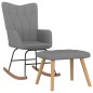 vidaXL Silla mecedora con reposapiés tela gris oscuro vidaXL Silla mecedora con reposapiés tela gris oscuro