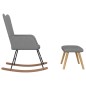 vidaXL Silla mecedora con reposapiés tela gris oscuro vidaXL Silla mecedora con reposapiés tela gris oscuro