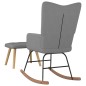vidaXL Silla mecedora con reposapiés tela gris oscuro vidaXL Silla mecedora con reposapiés tela gris oscuro
