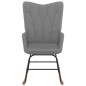 vidaXL Silla mecedora con reposapiés tela gris oscuro vidaXL Silla mecedora con reposapiés tela gris oscuro