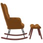 vidaXL Silla mecedora con reposapiés terciopelo marrón vidaXL Silla mecedora con reposapiés terciopelo marrón