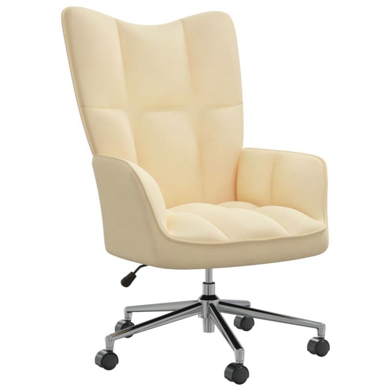 vidaXL Silla de relajación de terciopelo blanco crema vidaXL Silla de relajación de terciopelo blanco crema