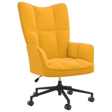vidaXL Silla de relajación de terciopelo amarillo mostaza