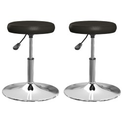 vidaXL Sillas de comedor 2 unidades cuero sintético negro
