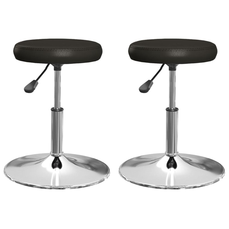 vidaXL Sillas de comedor 2 unidades cuero sintético negro