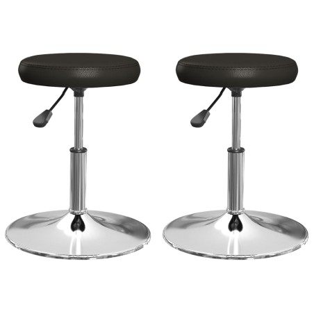 vidaXL Sillas de comedor 2 unidades cuero sintético negro