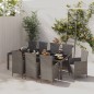 vidaXL Set de comedor de jardín 9 pzas y cojines ratán sintético gris vidaXL Set de comedor de jardín 9 pzas y cojines ratán sintético gris