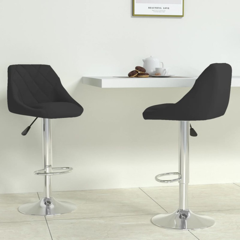 vidaXL Taburete de cocina 2 unidades de terciopelo negro vidaXL Taburete de cocina 2 unidades de terciopelo negro