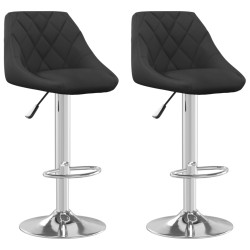 vidaXL Taburete de cocina 2 unidades de terciopelo negro