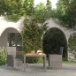 vidaXL Set de comedor de jardín 3 pzas y cojines ratán sintético gris