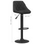 vidaXL Taburete de cocina de terciopelo negro vidaXL Taburete de cocina de terciopelo negro
